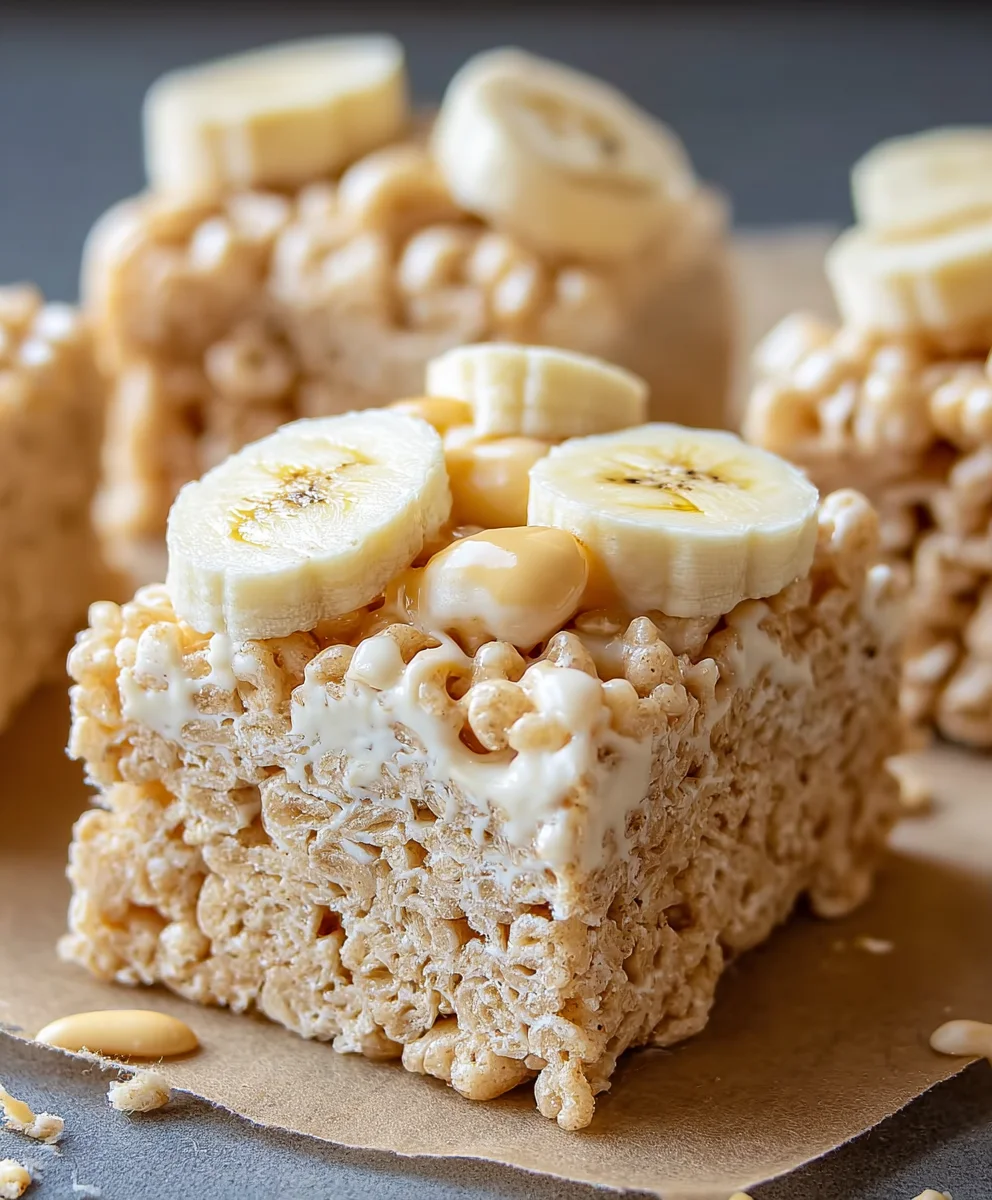 Banana Pudding Rice Krispie Treats - Easy Dessert
