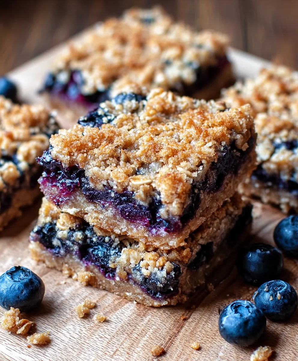 Healthy Blueberry Oatmeal Crum extractble Bars-Easy Breakfast