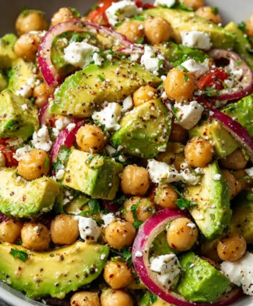 Chickpea Feta Avocado Salad - Fresh & Easy Recipe