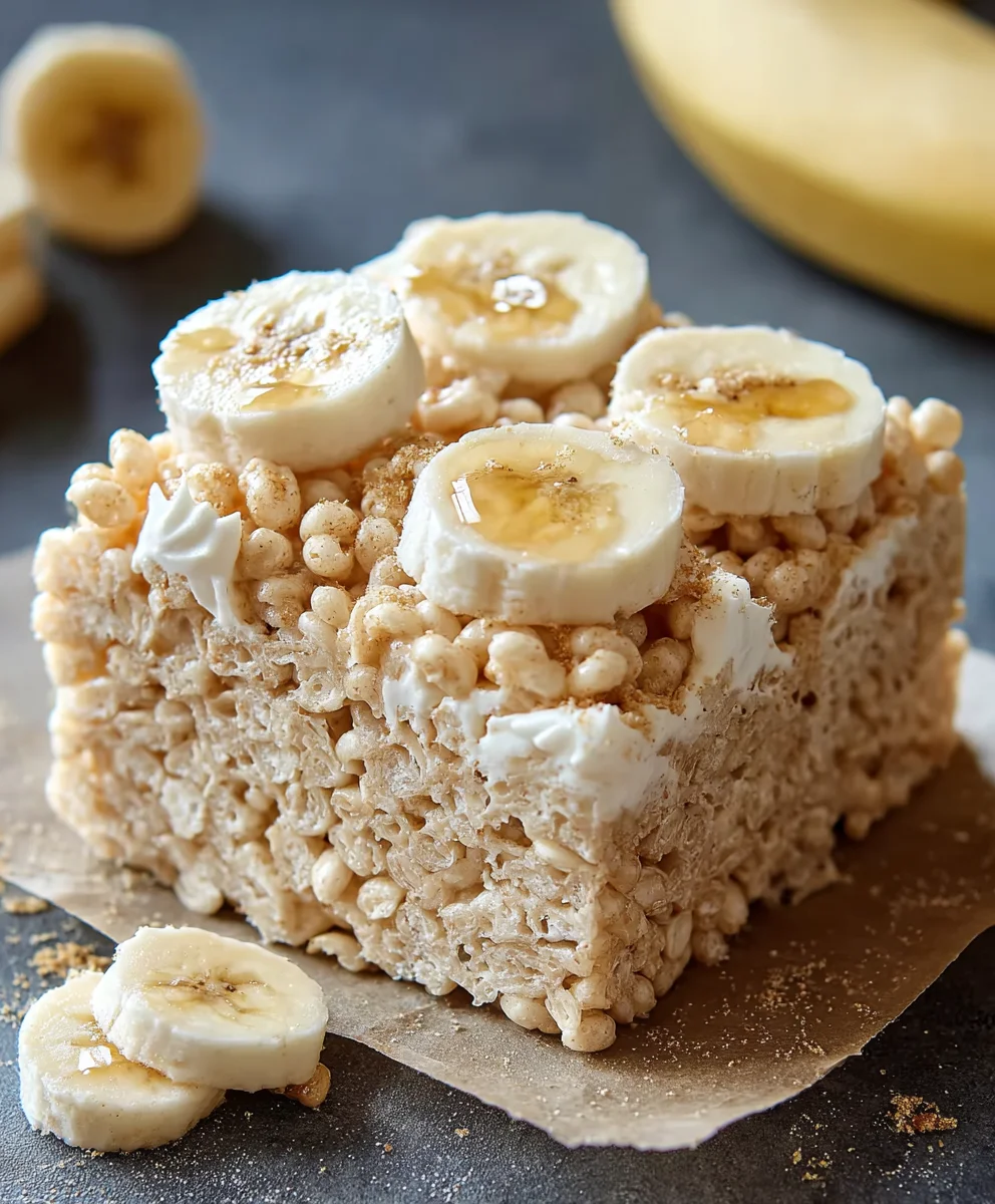 Banana Pudding Rice Krispie Treats - Easy Dessert
