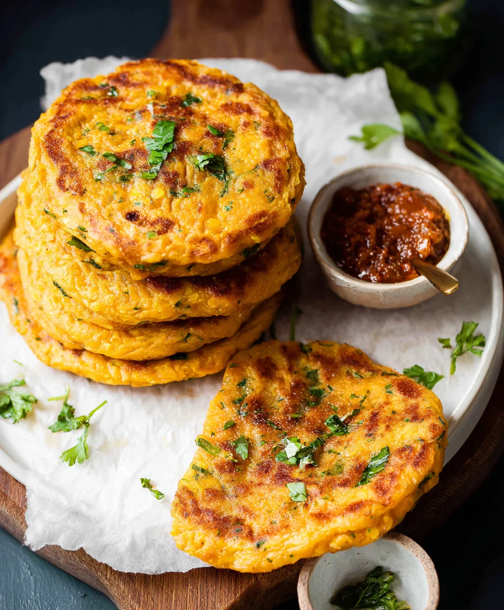 Masoor Dal Chilla - Delicious Red Lentil Pancakes