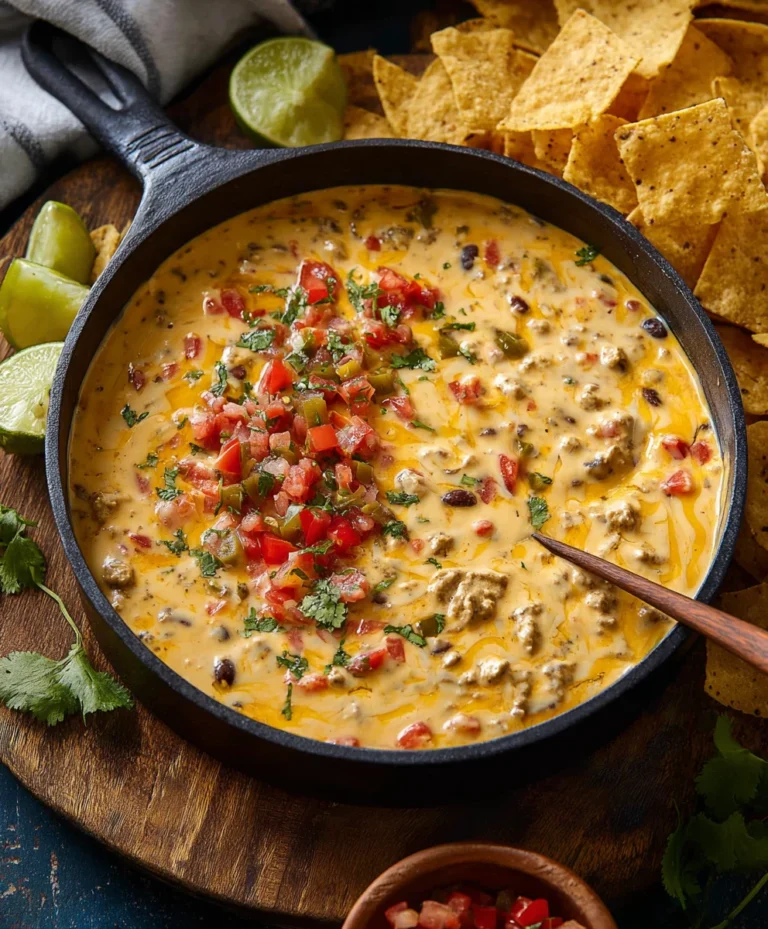 Easy Cowboy Queso- Best Creamy Beef Dip Recipe