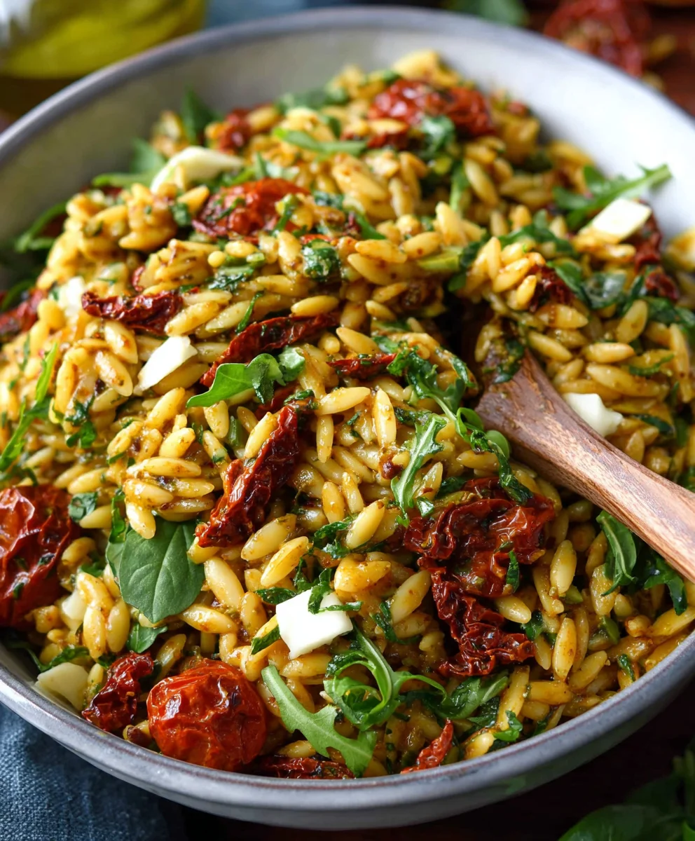 Sun-Dried Tomato Orzo Pesto Salad - Quick & Easy Recipe