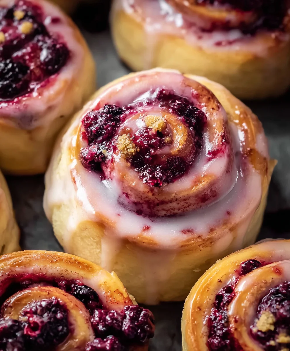 Blackberry Raspberry Sweet Rolls-Soft Gooey Delight