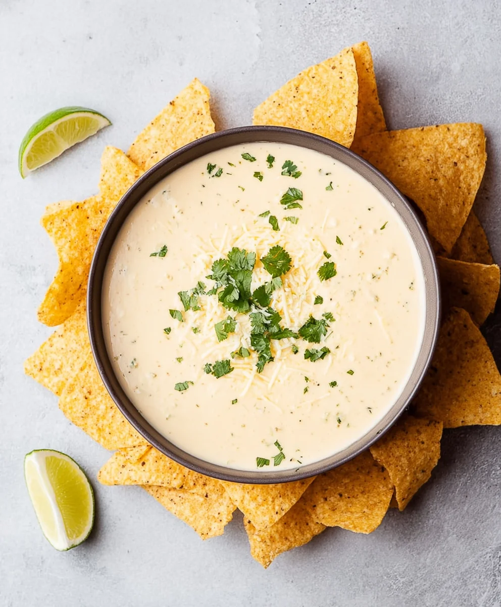 Easy Crockpot White Queso Dip Recipe - Creamy & Cheesy