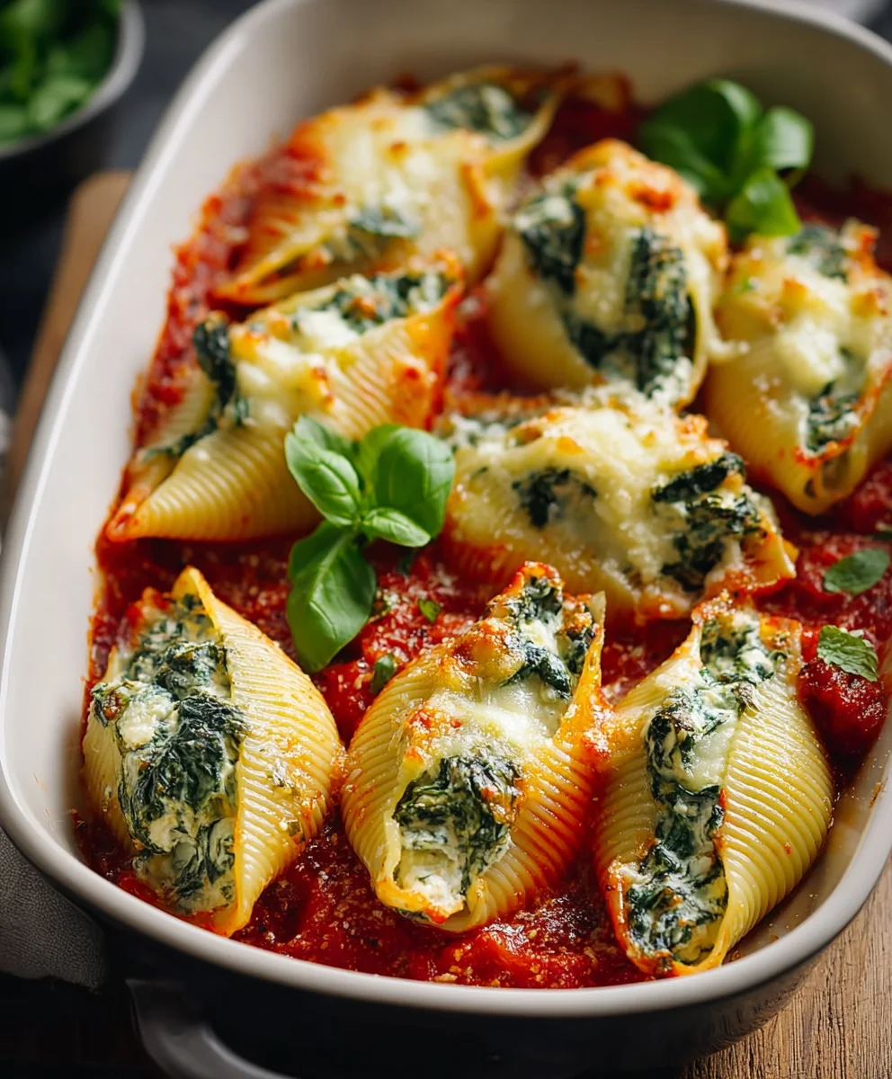 Spinach Ricotta Stuffed Shells- Easy Italian Dinner