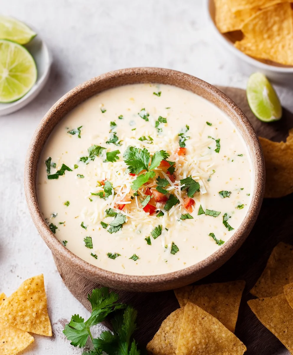 Easy Crockpot White Queso Dip Recipe - Creamy & Cheesy