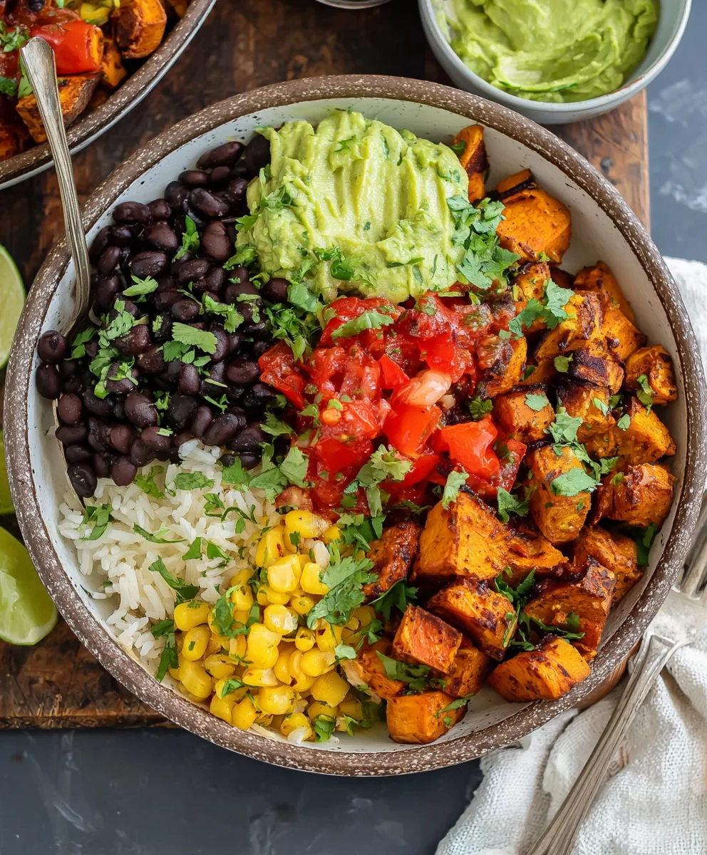 Vegan Burrito Bowls - Sweet Potato Black Bean GF
