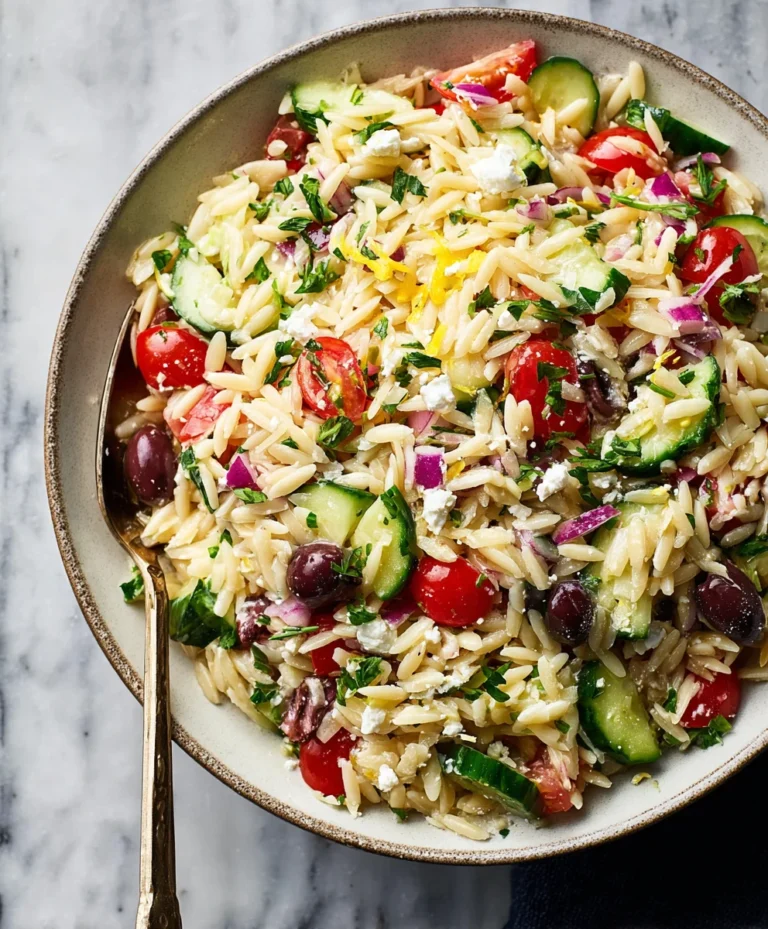 Mediterranean Orzo Salad- Fresh & Flavorful Recipe