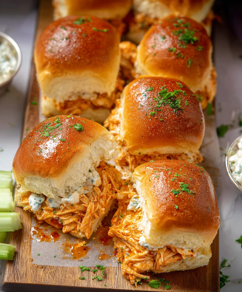 Spicy Buffalo Chicken Sliders-Quick & Easy Recipe