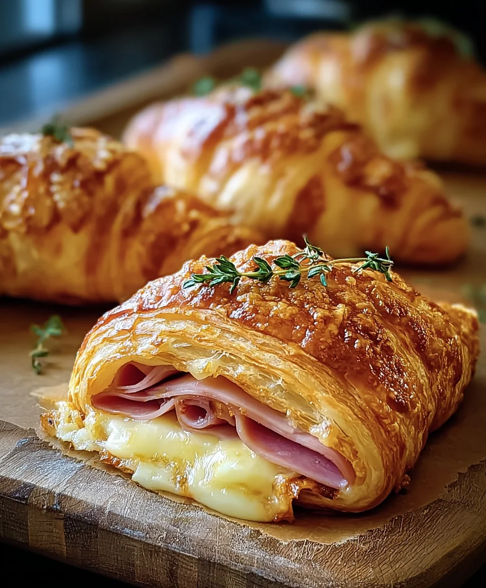 Beef Beef Ham Cheese Croissants- Easy Baked Delight