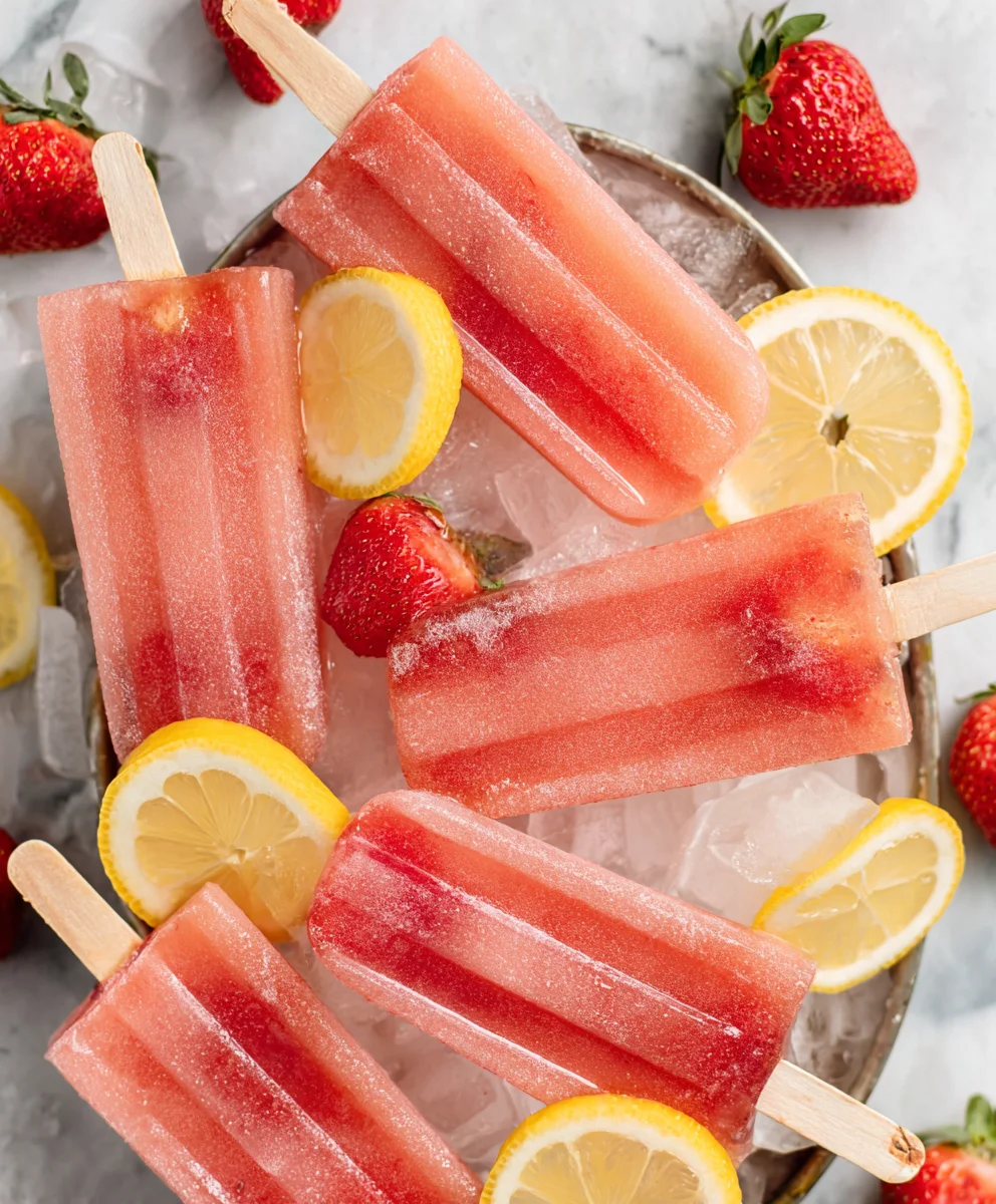 Strawberry Lemonade Popsicles - Refreshing Summer Treat