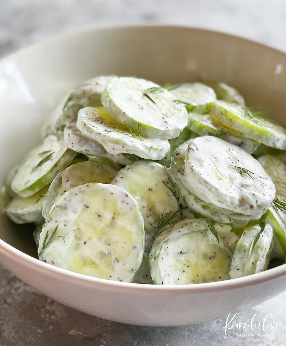 Creamy Cucumber Salad Recipe- Refreshing & Easy