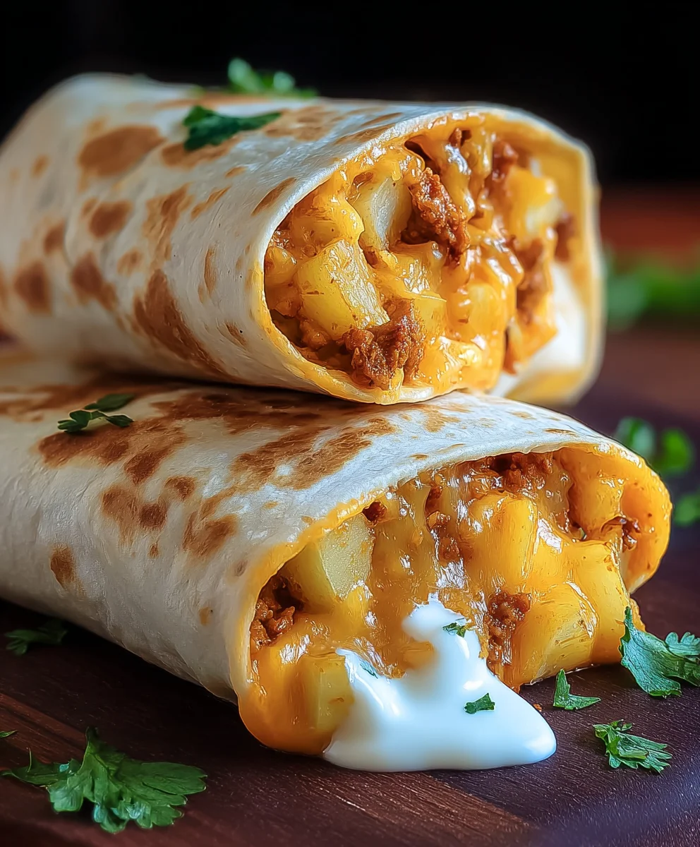Cheesy Potato Burritos- Easy & Delicious Recipe