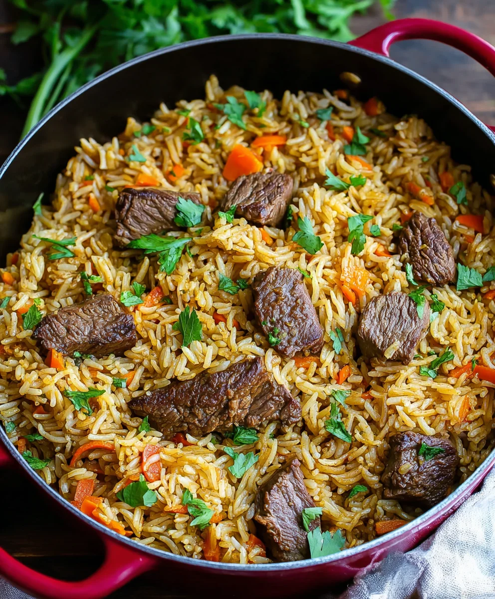 Savory Beef Rice Plov Recipe - Easy & Flavorful