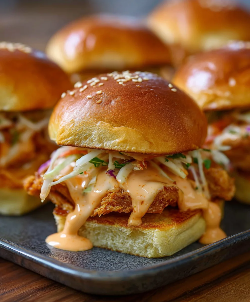 Bang Bang Chicken Sliders-Spicy Flavorful Quick Bites