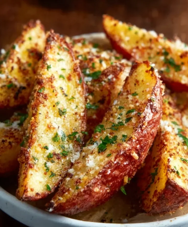 Garlic Parmesan Potato Wedges-Crispy Baked Delight