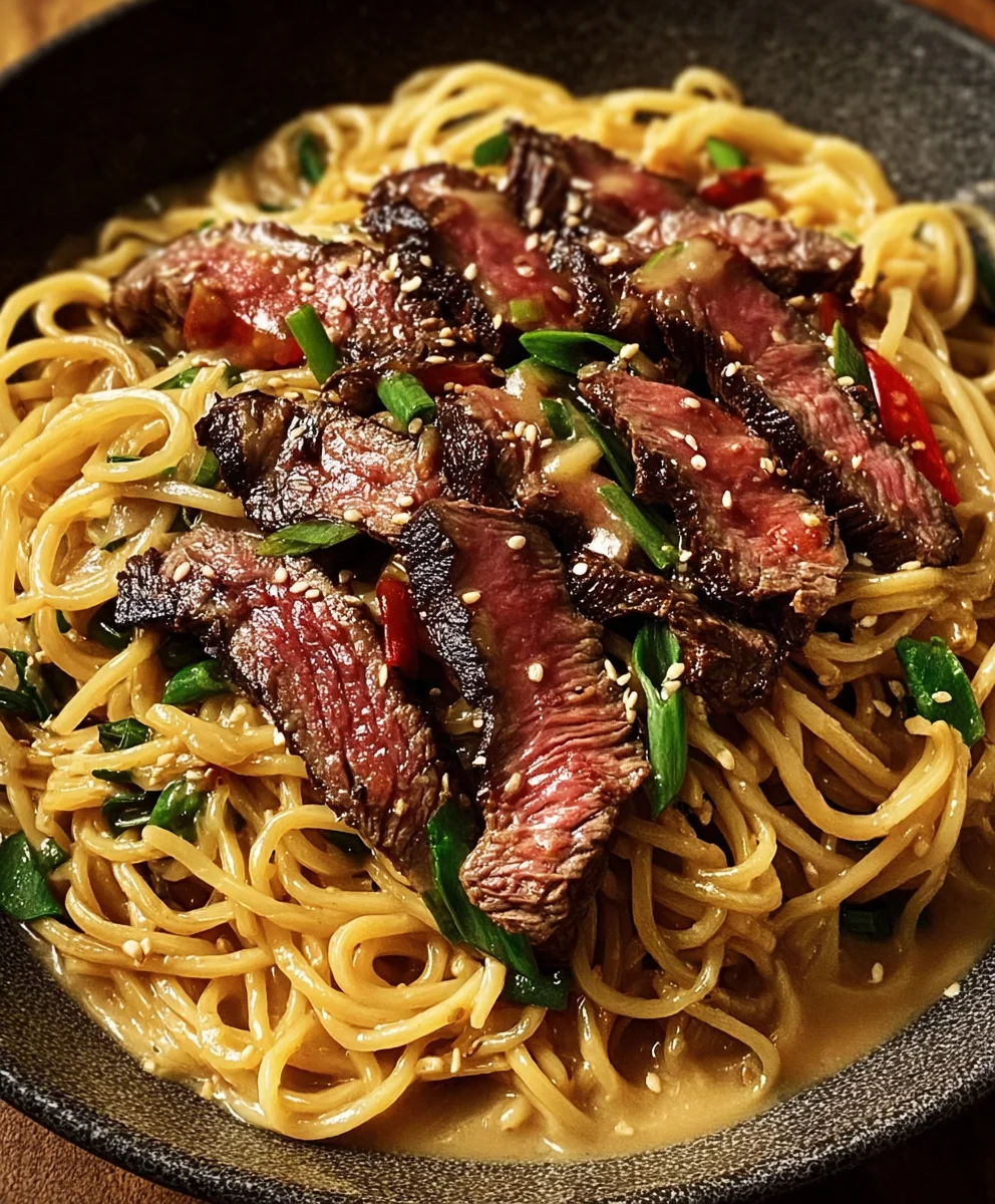 Garlic Butter Beef Noodles - Lightning Fast Flavor