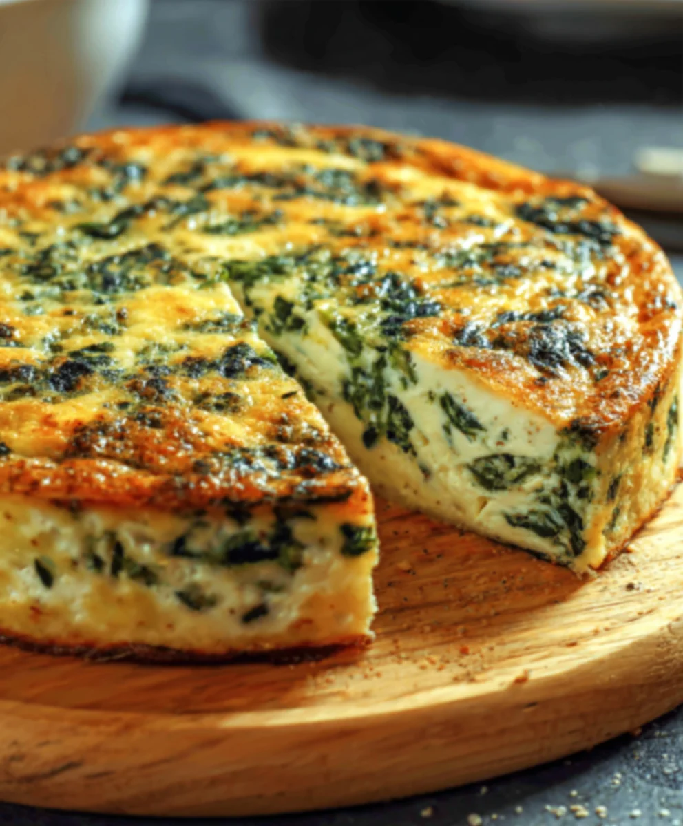 Spinach Cottage Cheese Crustless Quiche- Easy Healthy Bake