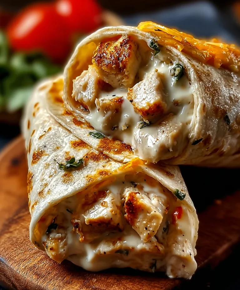 Cheesy Garlic Chicken Wraps Quick & Easy Recipe