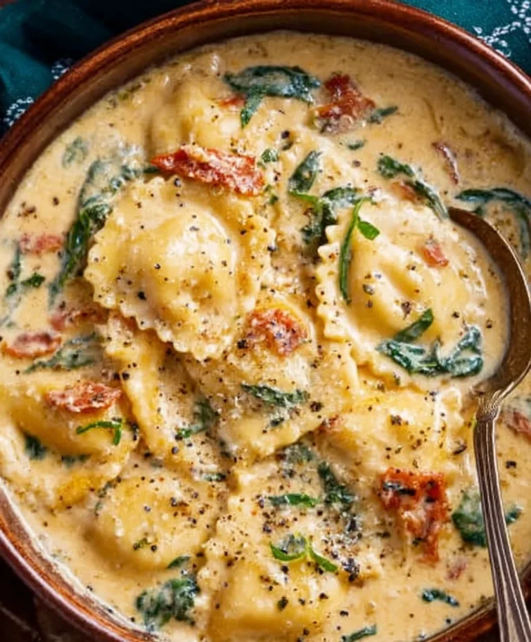 Creamy Tuscan Beef Ravioli Soup – Ultimate Comfort Food