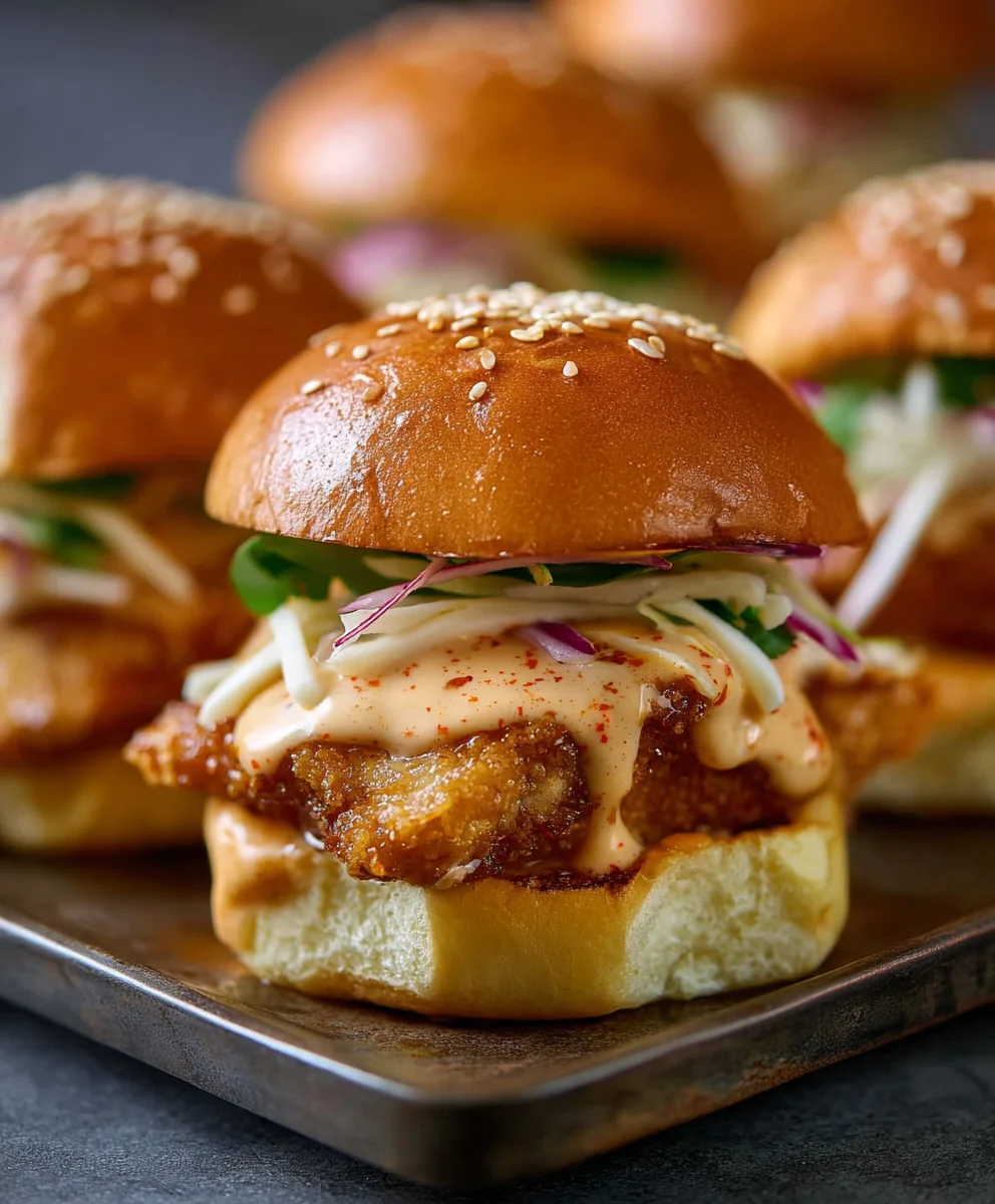 Bang Bang Chicken Sliders-Spicy Flavorful Quick Bites