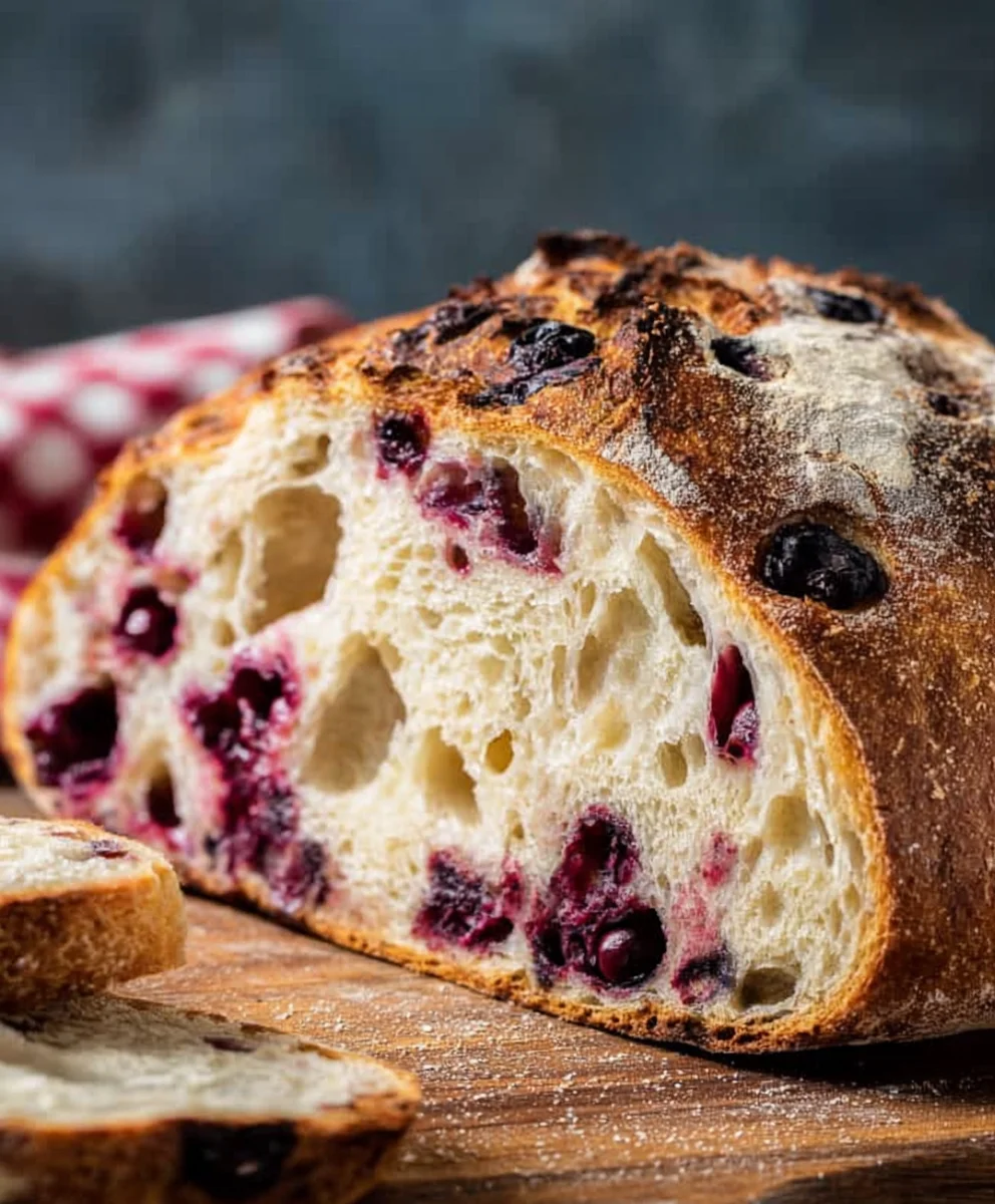 Blueberry Lemon Sourdough Bread-Tangy Sweet Loaf