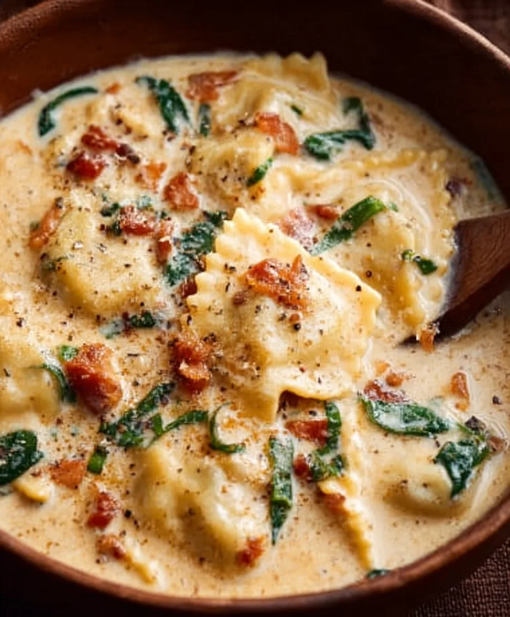 Creamy Tuscan Beef Ravioli Soup - Ultimate Comfort Food