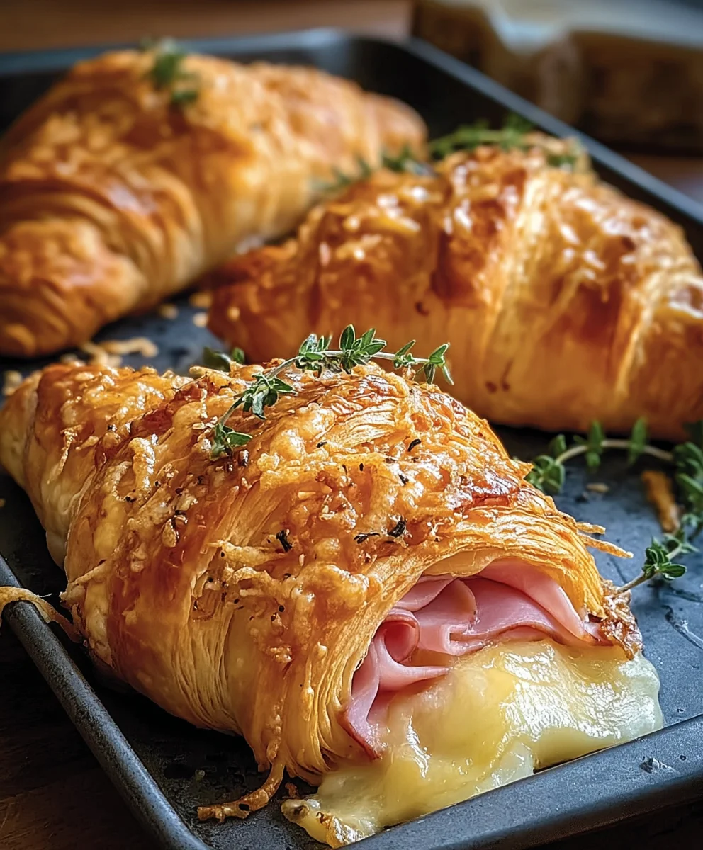Beef Beef Ham Cheese Croissants- Easy Baked Delight