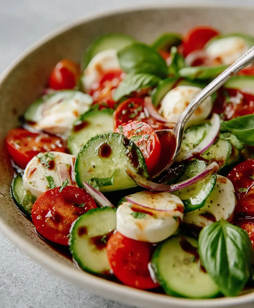 Cucumber Caprese Salad- Refreshing Summer Recipe