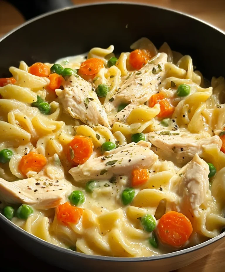 Creamy Chicken Pot Pie Pasta Dinner – Easy Comfort Food