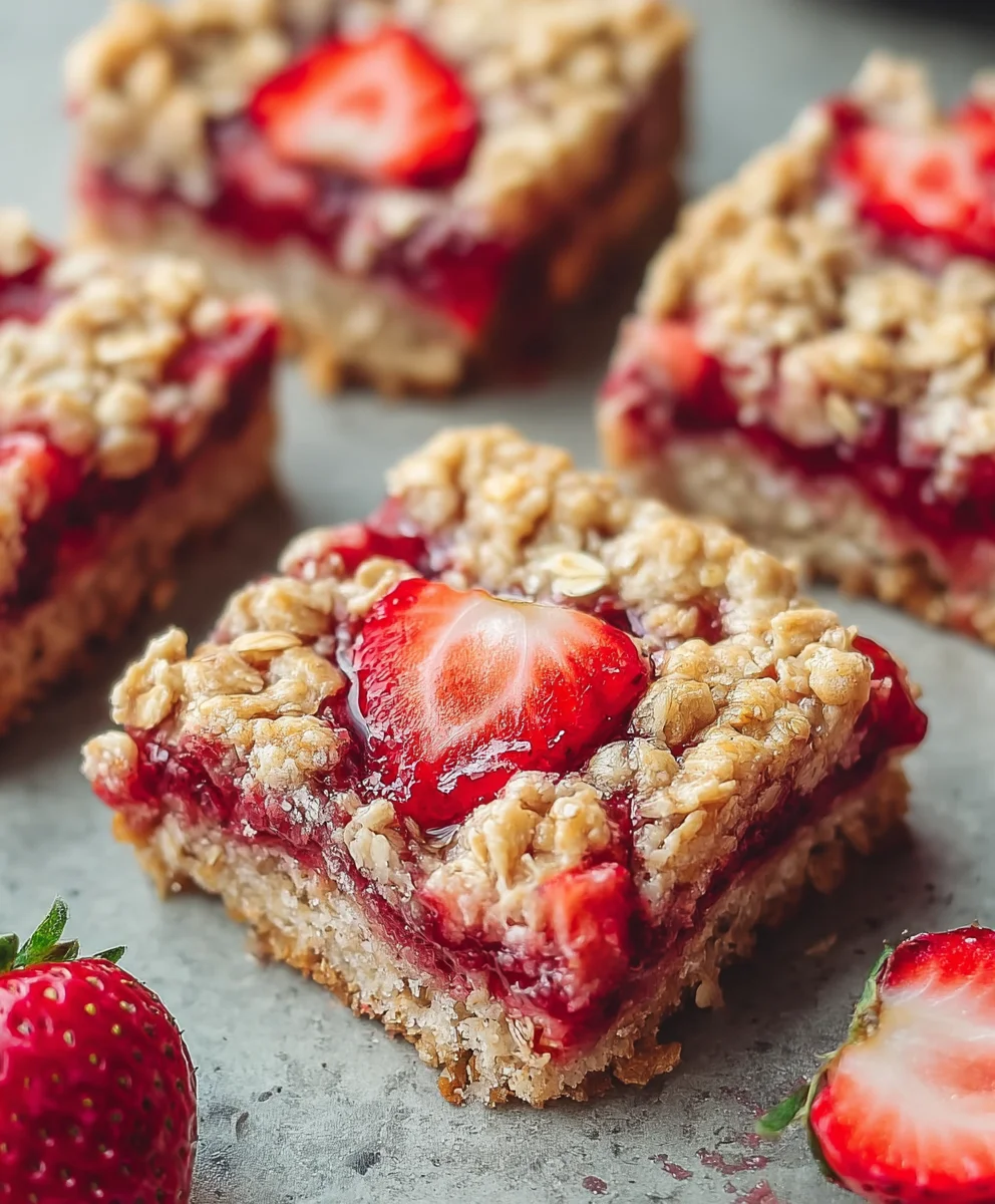Easy Strawberry Oat Bars-Breakfast Delight