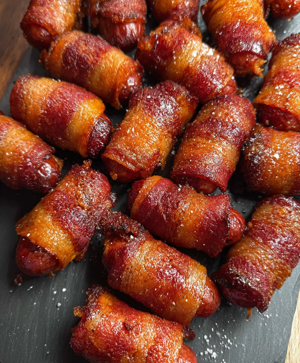 Beef Bacon Wrapped Beef Smokies-Easy Appetizer Recipe
