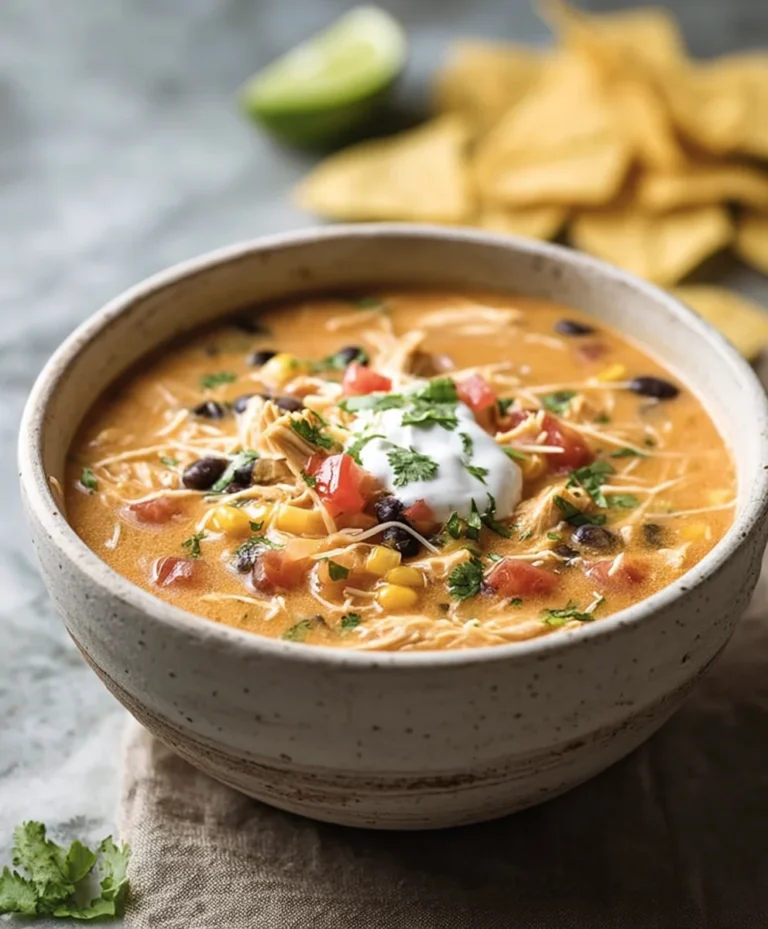 Creamy Chicken Enchilada Soup- Easy Comfort Meal