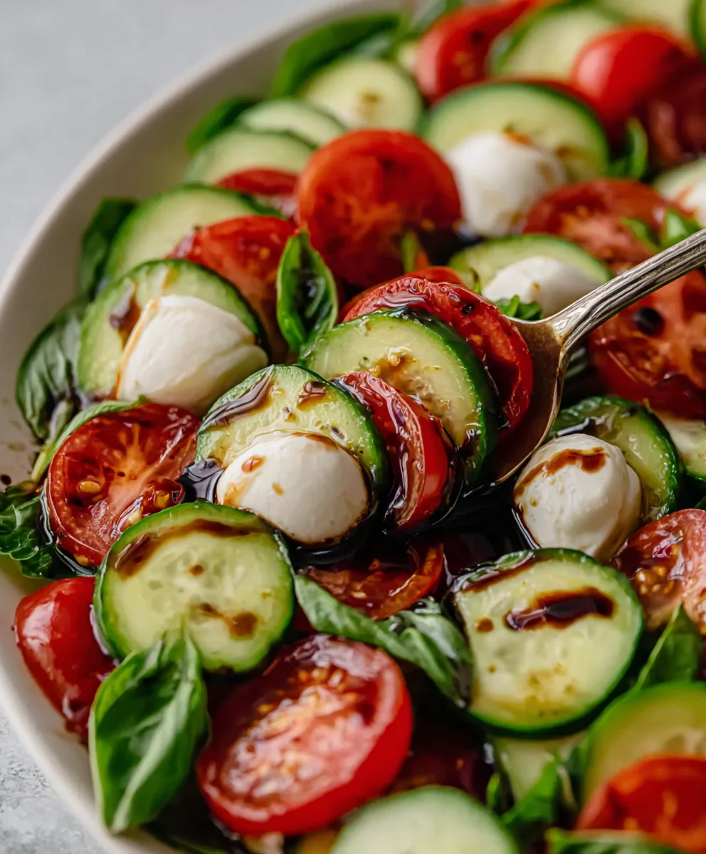 Cucumber Caprese Salad- Refreshing Summer Recipe
