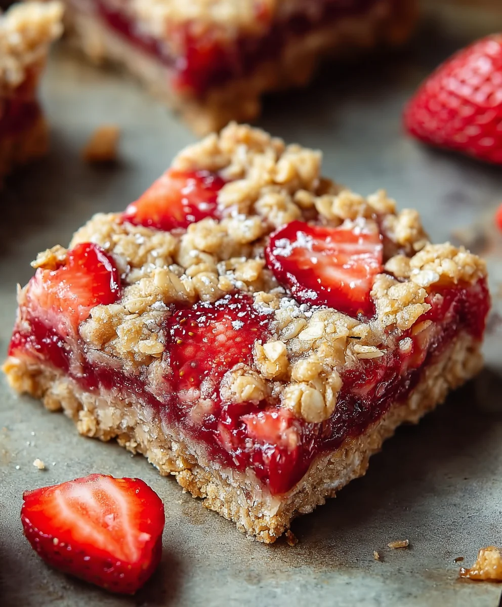 Easy Strawberry Oat Bars-Breakfast Delight