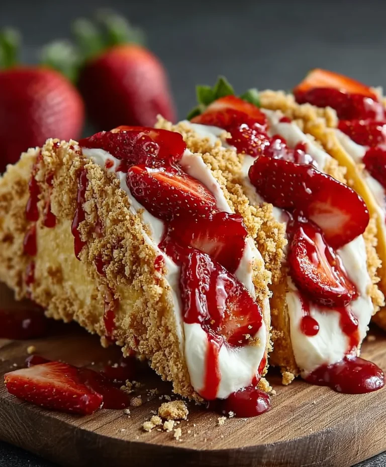 Strawberry Crunch Cheesecake Tacos – Easy Dessert