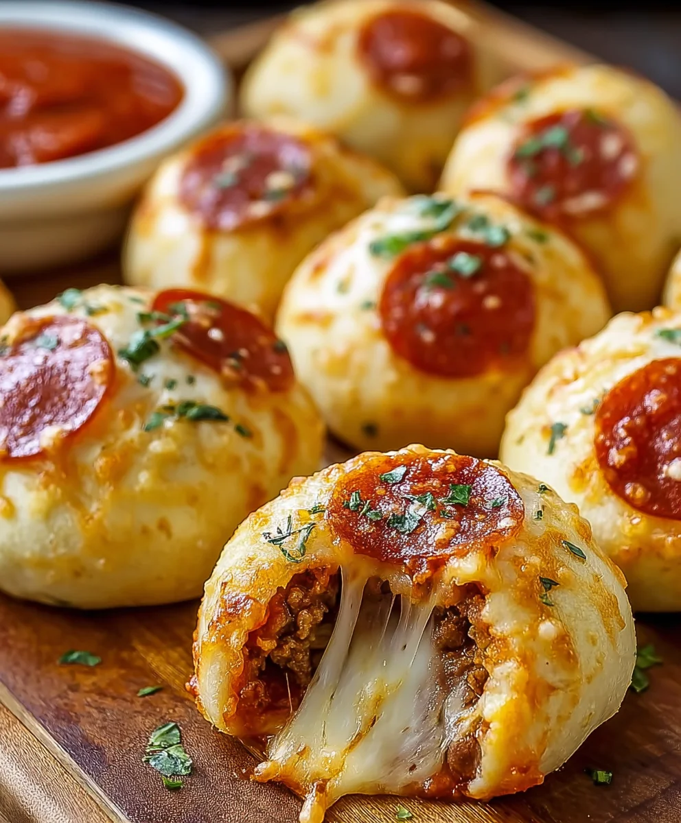 Cheesy Beef Beef Pepperoni Pizza Bombs Recipe