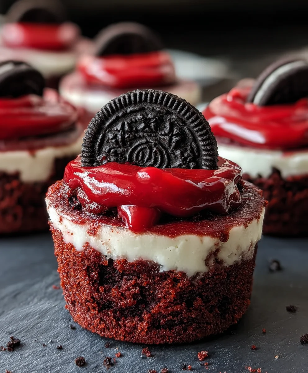 Mini Red Velvet Oreo Cheesecakes-Easy Recipe