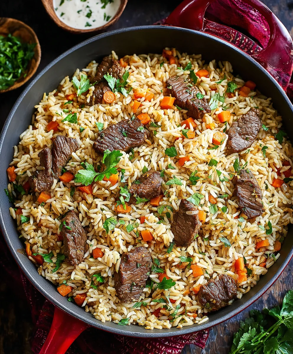 Savory Beef Rice Plov Recipe - Easy & Flavorful