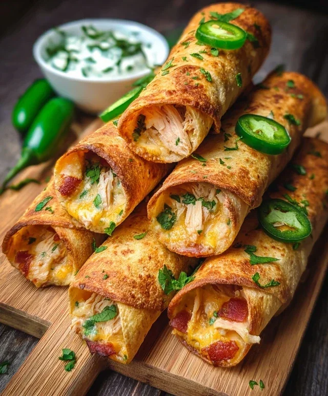 Jalapeno Popper Chicken Taquitos