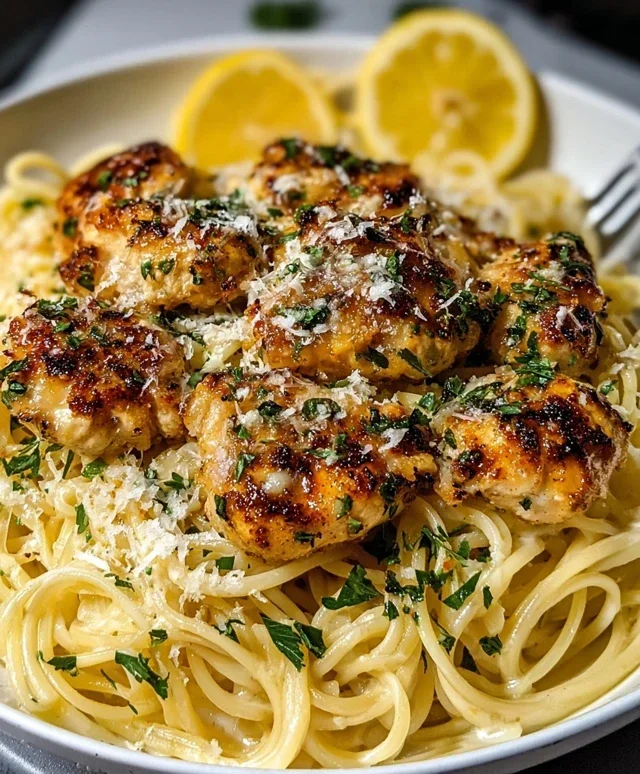 Lemon Chicken with Parmesan Linguine