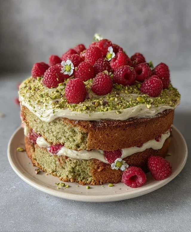 Pistachio Raspberry Cake