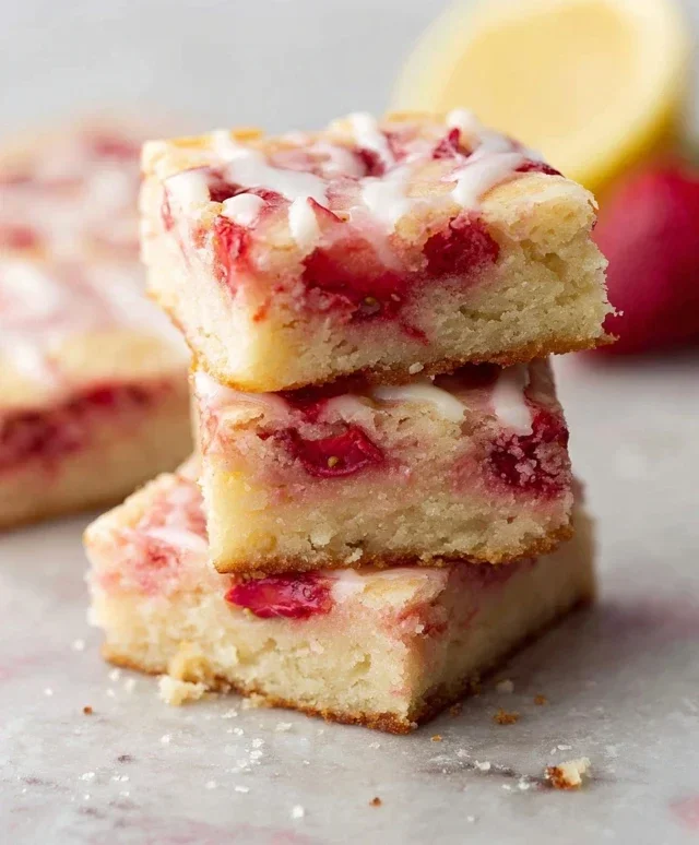 Strawberry Lemon Blondies