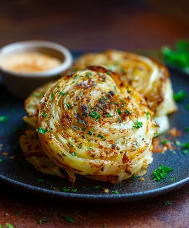 Oven Roasted Garlic Cabbage Steaks