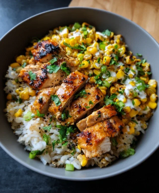 Street Corn Chicken Rice Bowl