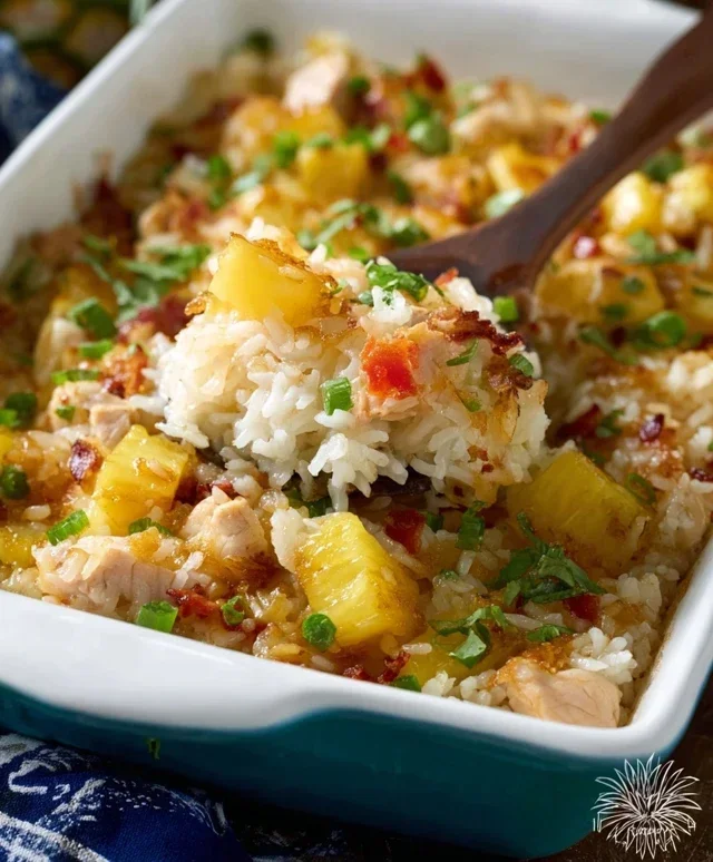 Aloha Pineapple Chicken Rice Casserole