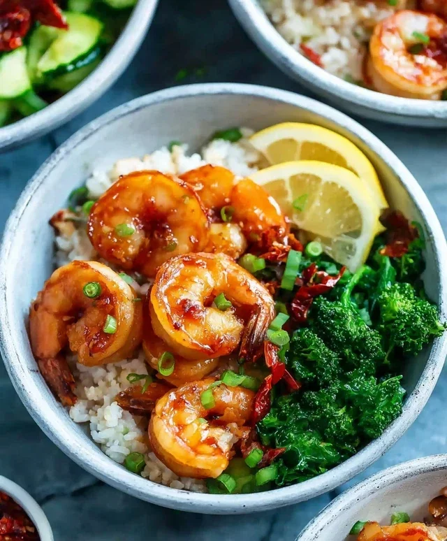 Honey Garlic Shrimp Bowls