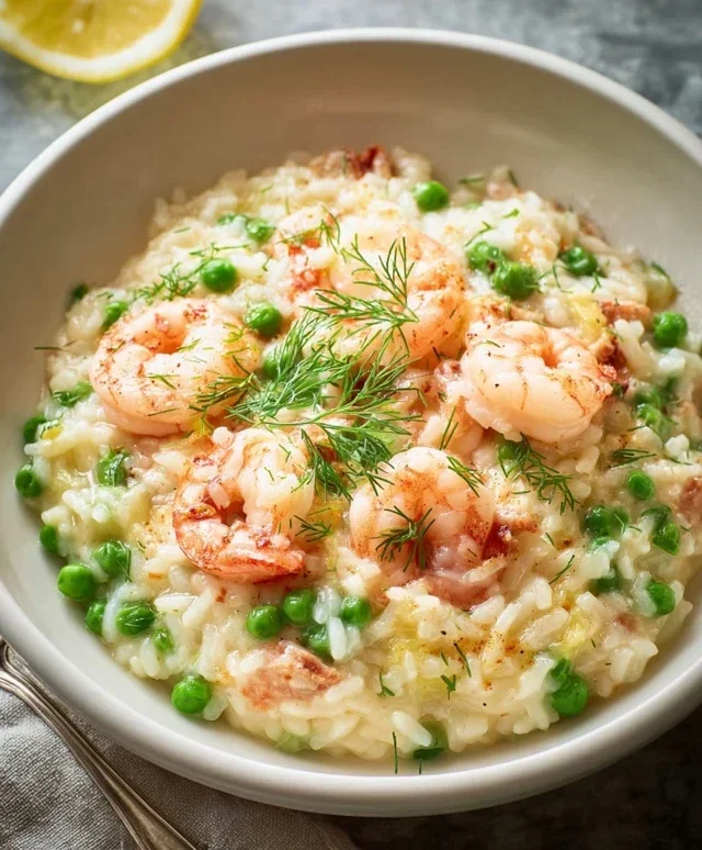 Shrimp Risotto with Peas