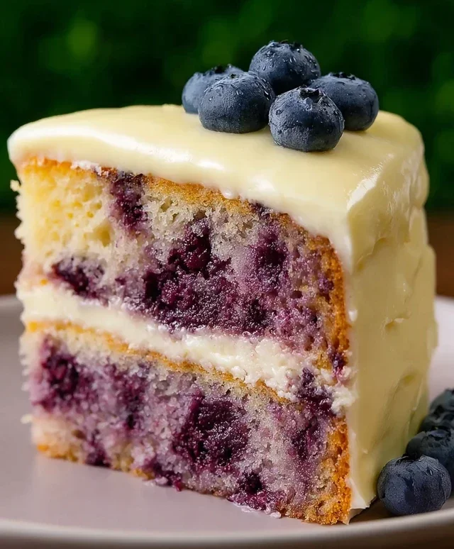 Blueberry Cake with Lemon Cream Cheese Frosting